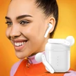TWS Bluetooth sztereó headset v5.0 + töltőtok - EP-037 True Wireless Earphones - white