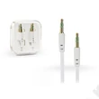 3,5 - 3,5 mm jack audio kábel 1 m-es lapos vezetékkel - fehér