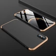 Apple iPhone XS Max hátlap - GKK 360 Full Protection 3in1 - fekete/arany