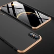 Apple iPhone XS Max hátlap - GKK 360 Full Protection 3in1 - fekete/arany