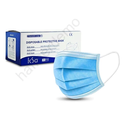 Higiéniai 3 rétegű szájmaszk - 50 db/csomag - kék