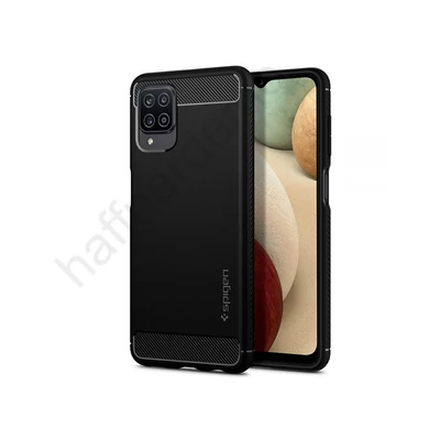 Samsung A125F Galaxy A12 ütésálló hátlap - Spigen Rugged Armor - fekete