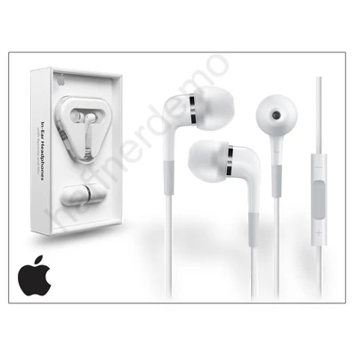 Apple iPhone 3G/3GS/4/4S/5 eredeti távirányítós, sztereó headset mikrofonnal - fehér - MA850G/B