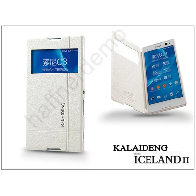Sony Xperia C3 (D2533) flipes tok - Kalaideng Iceland 2 Series View Cover - white
