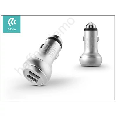 Devia Thor Dual USB szivargyújtós töltő adapter - 5V/2,4A - silver