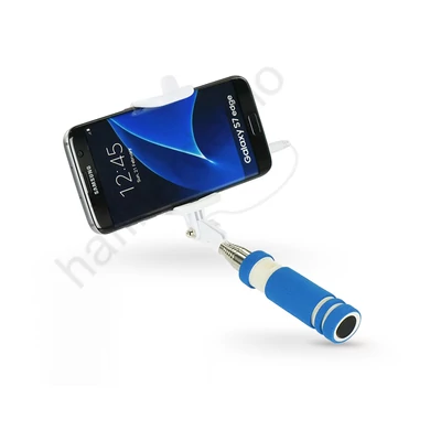 Blun Selfie Holder szelfi bot exponáló gombbal, 3,5 mm jack csatlakozóval - kék/fehér