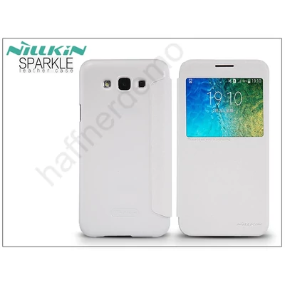 Samsung SM-E500F Galaxy E5 oldalra nyíló flipes tok - Nillkin Sparkle - fehér
