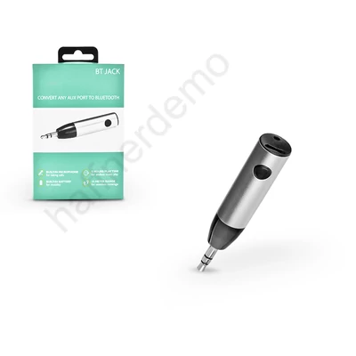 FM-transmitter - Bluetooth + 3,5 mm jack AUX csatlakozó - ezüst/fekete