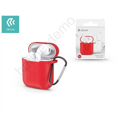 Devia szilikon tok AirPods fülhallgatóhoz - red