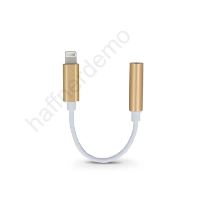 Lightning adapter 3,5 mm jack füllhallgatóhoz - arany/fehér