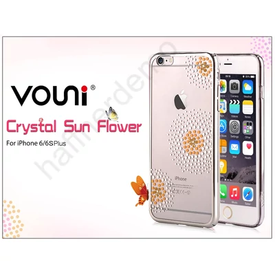 Apple iPhone 6 Plus/6S Plus hátlap kristály díszitéssel - Vouni Crystal Sun Flower - silver