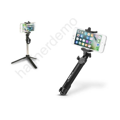 Selfie Tripod 2in1 bluetoothos szelfi bot és állvány távirányítóval - fekete
