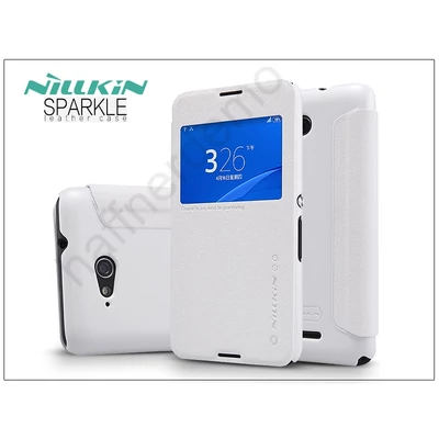 Sony Xperia E4G (E2003) oldalra nyíló flipes tok - Nillkin Sparkle - fehér