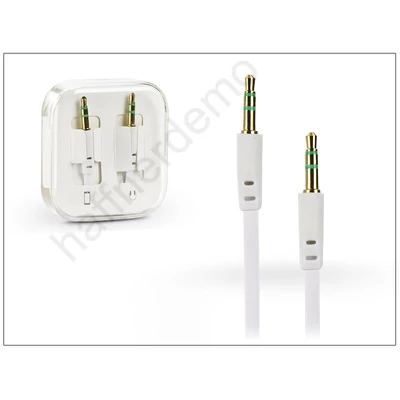 3,5 - 3,5 mm jack audio kábel 1 m-es lapos vezetékkel - fehér