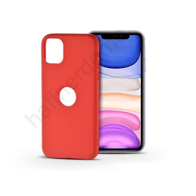 Apple iPhone 11 szilikon hátlap - Soft Logo - piros
