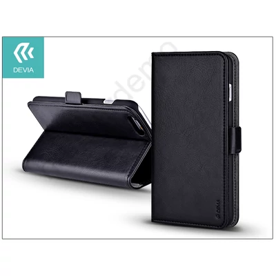 Apple iPhone 6/6S oldalra nyíló flipes tok kártyatartóval - Devia Magic Leather 2in1 - black