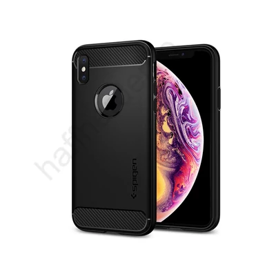 Apple iPhone X/XS ütésálló hátlap - Spigen Rugged Armor - fekete
