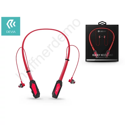 Devia Sport Bluetooth sztereó fülhallgató v4.1 - Kucky Neckband - red