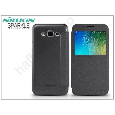 Samsung SM-E500F Galaxy E5 oldalra nyíló flipes tok - Nillkin Sparkle - fekete