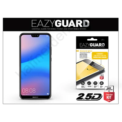 Huawei P20 Lite gyémántüveg képernyővédő fólia - Diamond Glass 2.5D Fullcover - fekete