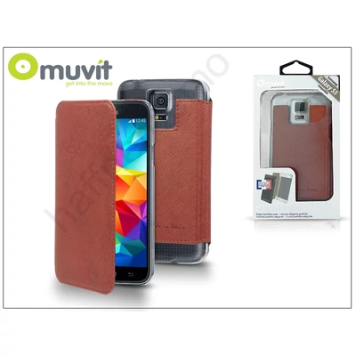 Samsung SM-G900 Galaxy S5 flipes tok - Muvit Crystal Folio - brown