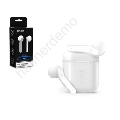 TWS Bluetooth sztereó headset v5.0 + töltőtok - EP-037 True Wireless Earphones - white