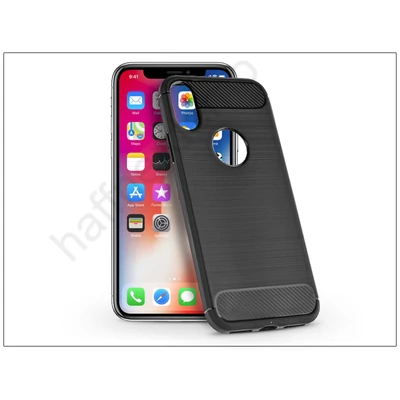 Apple iPhone X szilikon hátlap - Carbon - fekete