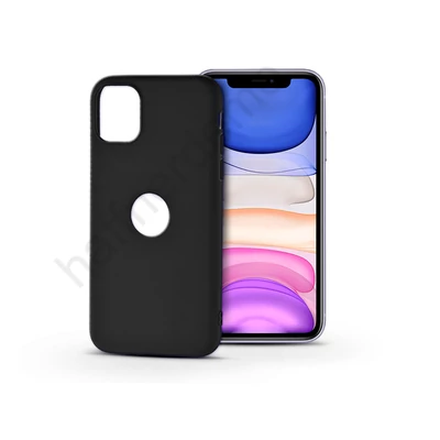 Apple iPhone 11 szilikon hátlap - Soft Logo - fekete
