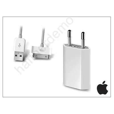 Apple iPhone 3G/3GS/4/4S USB hálózati töltő adapter + adatkábel - MD813ZM/A+MA591G/A - 5V/1A - 5W (csomagolás nélküli)