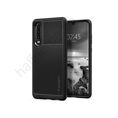 Huawei P30 ütésálló hátlap - Spigen Rugged Armor - fekete