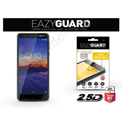 Nokia 3.1 gyémántüveg képernyővédő fólia - Diamond Glass 2.5D Fullcover - fekete