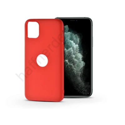 Apple iPhone 11 Pro Max szilikon hátlap - Soft Logo - piros