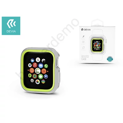 Apple Watch 4 védőtok - Devia Dazzle Series 44 mm - ezüst/neon zöld