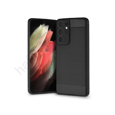 Samsung G998F Galaxy S21 Ultra szilikon hátlap - Carbon - fekete