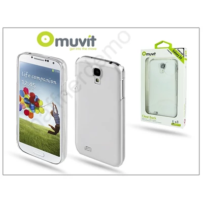 Samsung i9500 Galaxy S4 hátlap képernyővédő fóliával - Muvit Clear Back - transparent