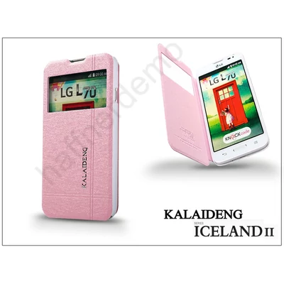 LG L70 D320N flipes tok - Kalaideng Iceland 2 Series View Cover - pink