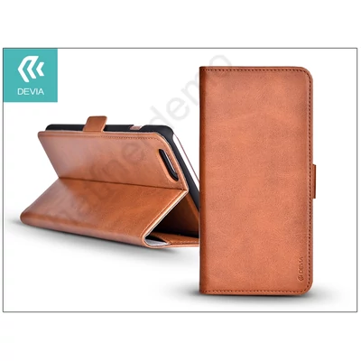 Apple iPhone 6/6S oldalra nyíló flipes tok kártyatartóval - Devia Magic Leather 2in1 - brown