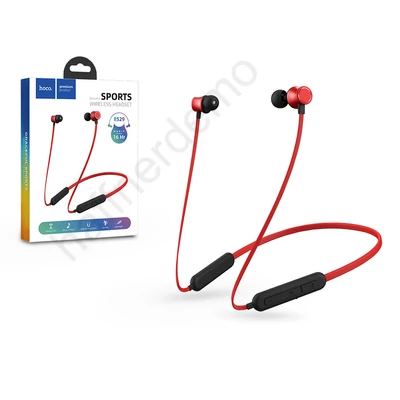 HOCO Sport Bluetooth sztereó fülhallgató v5.0 - HOCO Graceful ES29 - piros