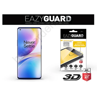 OnePlus 8 Pro gyémántüveg képernyővédő fólia - Diamond Glass 3D Fullcover - fekete