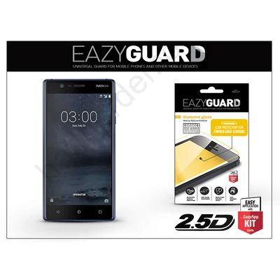 Nokia 3 gyémántüveg képernyővédő fólia - Diamond Glass 2.5D Fullcover - fekete