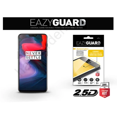 OnePlus 6 (A6000) gyémántüveg képernyővédő fólia - Diamond Glass 2.5D Fullcover - fekete