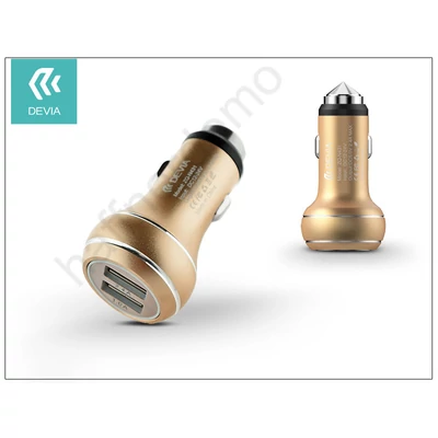 Devia Thor Dual USB szivargyújtós töltő adapter - 5V/2,4A - gold