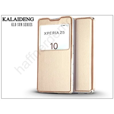 Sony Xperia Z5 (E6653) flipes tok - Kalaideng Sun Series View Cover - golden