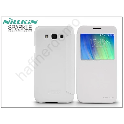 Samsung SM-E700F Galaxy E7 oldalra nyíló flipes tok - Nillkin Sparkle - fehér