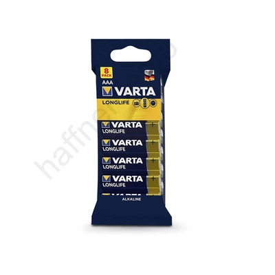 VARTA Longlife Alkaline AAA ceruza elem - 8 db/csomag