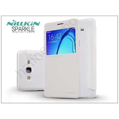 Samsung SM-G550 Galaxy On5 oldalra nyíló flipes tok - Nillkin Sparkle - fehér