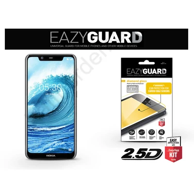 Nokia 5.1 Plus gyémántüveg képernyővédő fólia - Diamond Glass 2.5D Fullcover - fekete