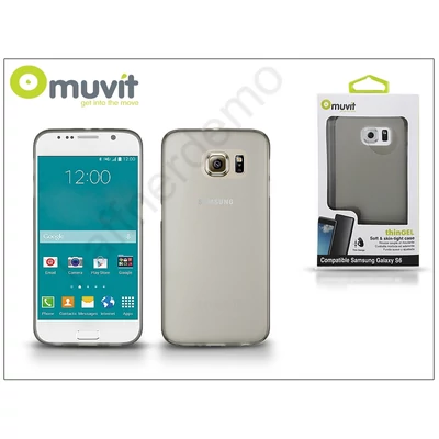 Samsung SM-G920 Galaxy S6 hátlap - Muvit ThinGel - smoke black