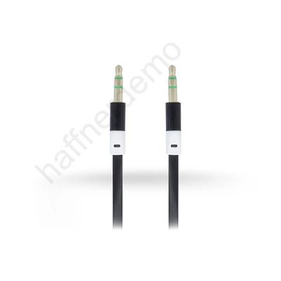 3,5 - 3,5 mm jack audio kábel 1 m-es lapos vezetékkel - fekete